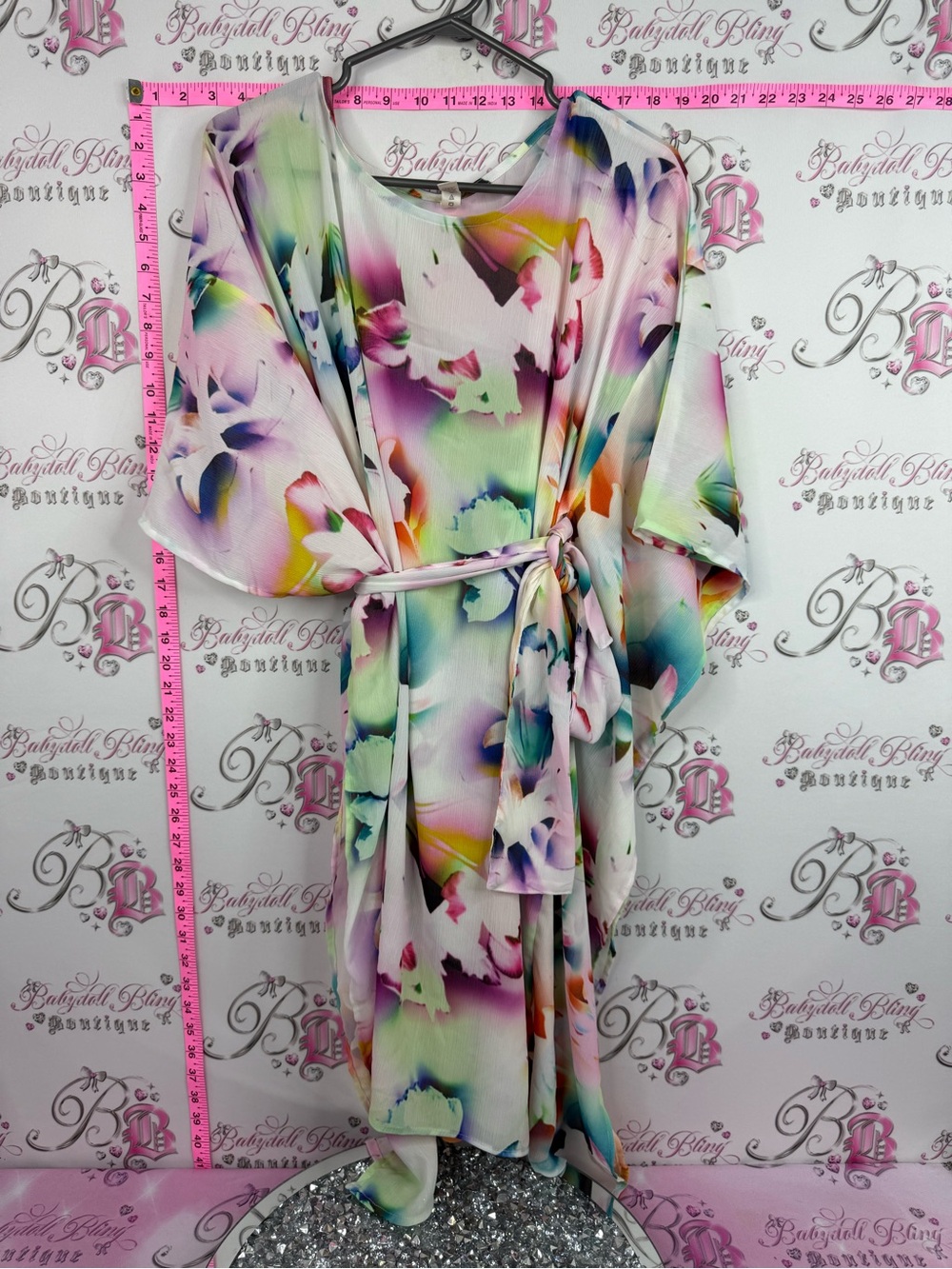 Apana Resort Floral Multicolor Cover-Up - Pink, Yellow, Green